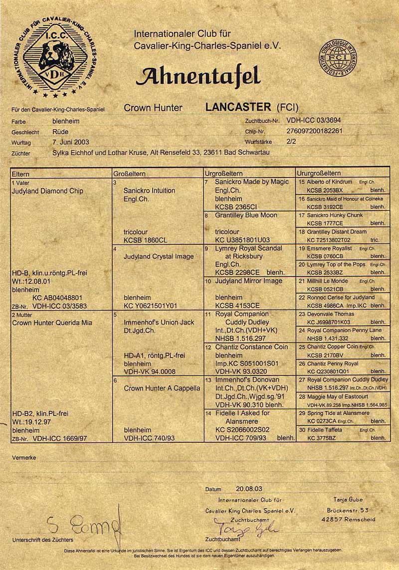 Ahnentafel Lancaster